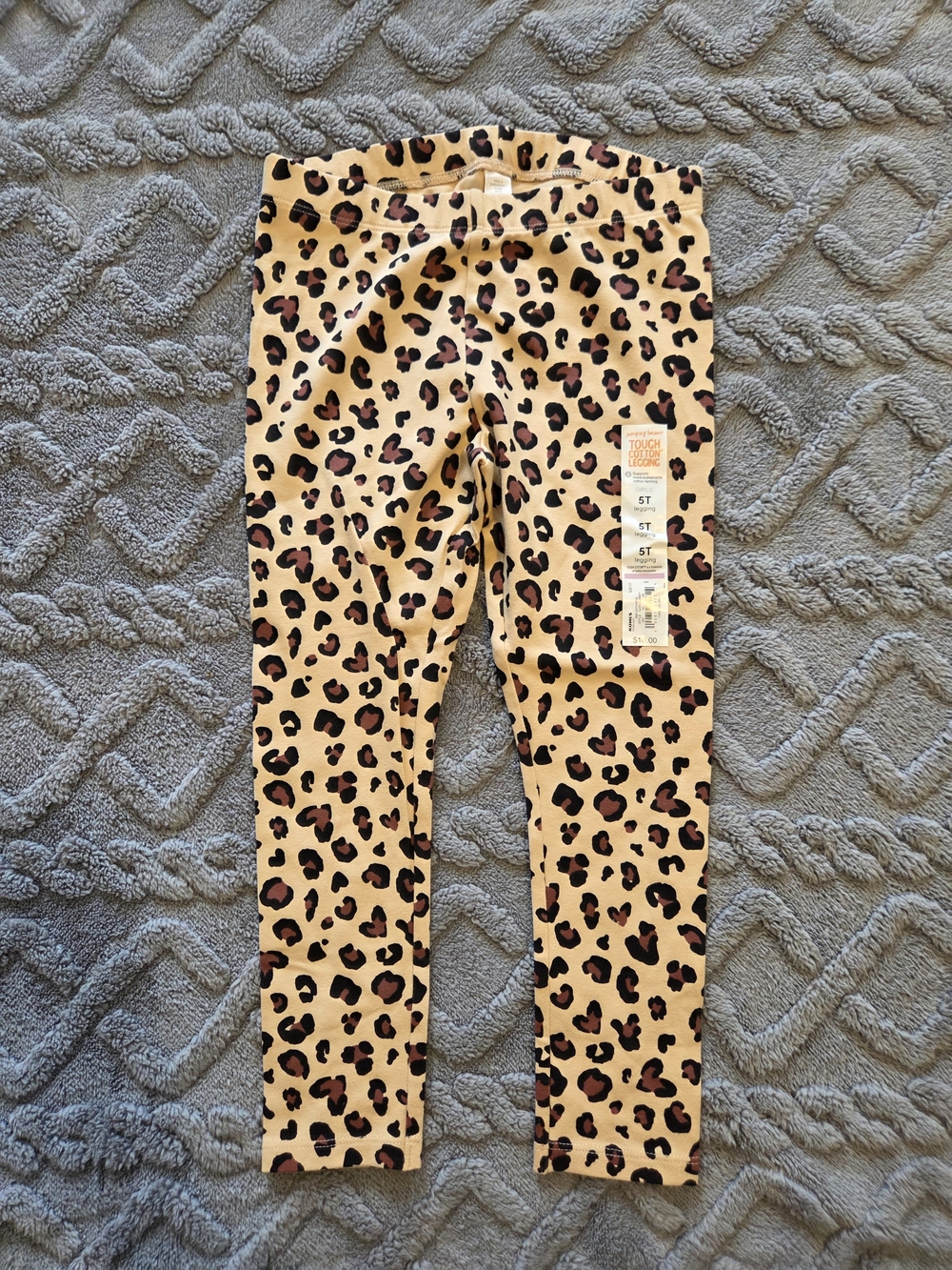 jumping beans 5T Leopard Print Stretch Leggings - Tan and Black